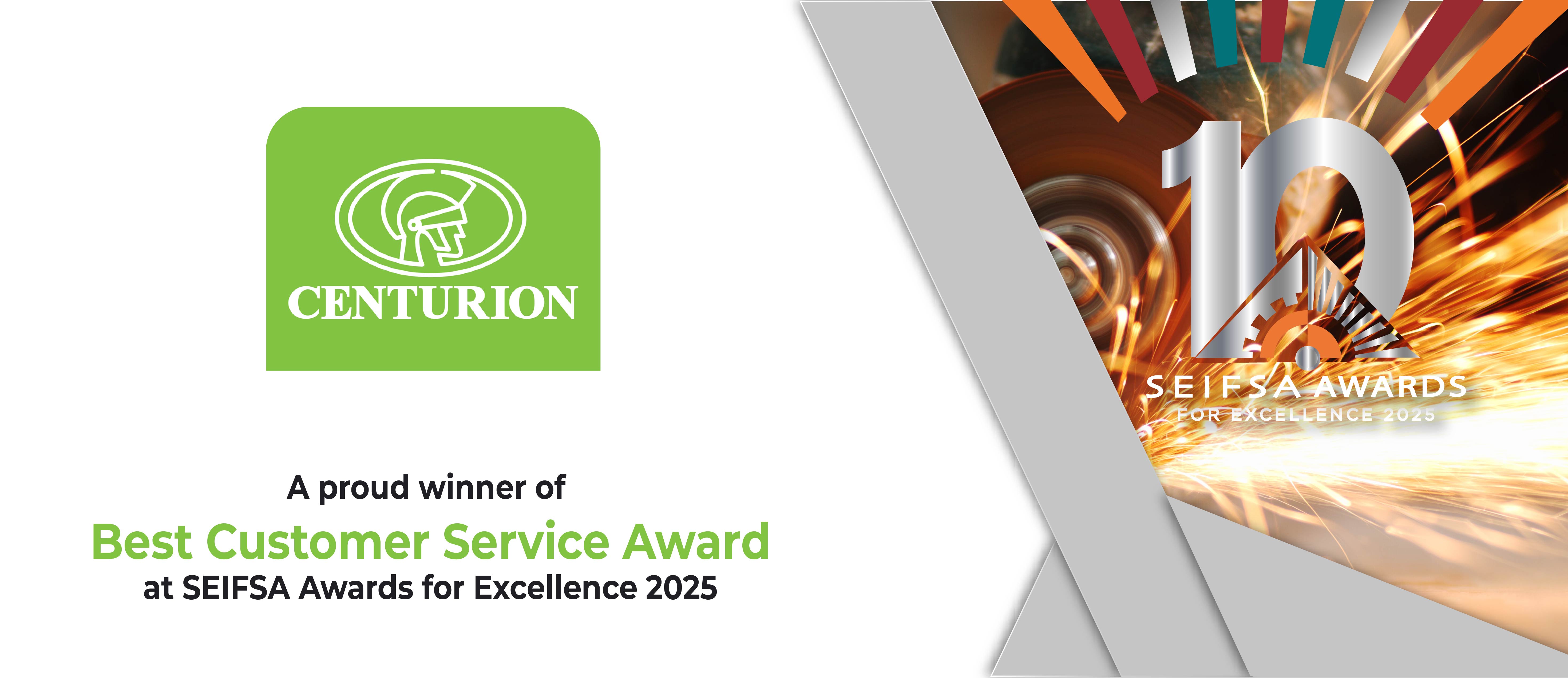 SEIFSA AWARD Centurion Systems - Best Cutsomer Service
